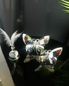 Horizon Dekoratif Gümüş Kelebek ve  Tüylük - 1