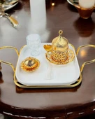 Endless Nisan Tepsisi ve Porselen Nişan Kahve Tepsisi Siyah - 2