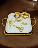 Forever Gold Söz Tepsisi ve Nişan Tepsisi  gold - 2