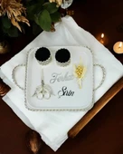 Spark Gümüş Söz Tepsisi ve Damat Kahve Fincanı  Beyaz - 2