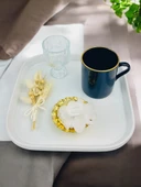 Endless Nisan Tepsisi ve Porselen Nişan Kahve Tepsisi krem - 3