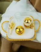 Forever Gold Söz Tepsisi ve Nişan Tepsisi  Beyaz - 3