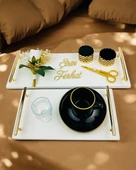 Unite Gold Söz ve Mermer Nişan Tepsisi - 1