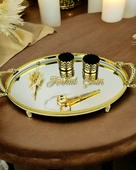 Infinity Gold Şık Söz Nişan Yüzük Tepsisi  BRONZ - 1