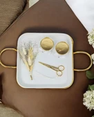 Endless Nisan Tepsisi ve Porselen Nişan Kahve Tepsisi Siyah - 3