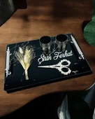 Vow Gümüş Siyah Söz Nişan Tepsisi  gümüş - 1