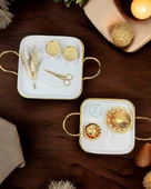 Endless Nisan Tepsisi ve Porselen Nişan Kahve Tepsisi Siyah - 1