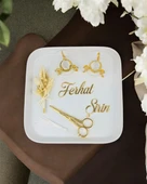 Endless Nisan Tepsisi ve Porselen Nişan Kahve Tepsisi Mor - 2