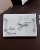 Adore Dikdörtgen Gümüş Nişan Tepsisi  GRİ - 1