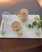 Adore Gold İncili Söz Kahve Tepsisi  BRONZ - 1