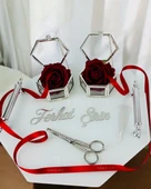 Unity Sekizgen Beyaz Nişan Tepsisi Kırmızı - 1