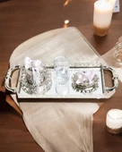 Affection Gümüş Nişan Kahve Tepsisi  Beyaz - 1