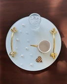 Beloved Gold İncili Damat Kahve Tepsisi - 1