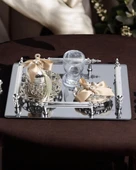 Reverence Gümüş Söz Kahve Damat Tepsisi  gold - 1