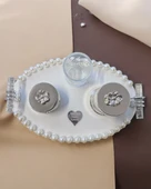 Lustre İncili Söz Nişan Tepsisi  GRİ - 5