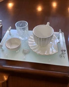 Bonding Gümüş İncili Nişan Tepsisi  krem - 1
