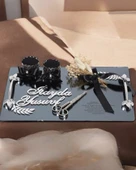 Harmony Gümüş Söz Nişan Yüzük Tepsisi  Siyah - 1