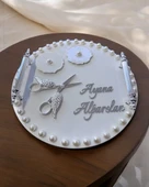 Arlo İncili Gümüş Söz Yüzük Tepsisi gümüş - 1