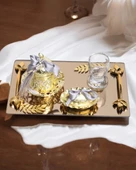 Harmony Gold Damat Kahve Fincan Tepsisi  GRİ - 1