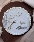 Arlo İncili Gümüş Söz Yüzük Tepsisi  GRİ - 1
