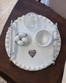 Fascination Gümüş İncili Söz Nişan Tepsisi  gümüş - 5