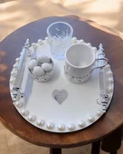 Fascination Gümüş İncili Söz Nişan Tepsisi  gümüş - 4