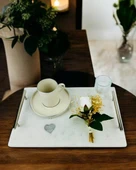 Gentle Damat Kahve Fincan Tepsisi  GRİ - 1