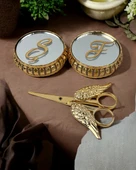 Sereno Gold Aynalı Yükselti ve Söz Makası Seti GRİ - 1