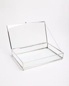 Amira Dekoratif Cam Kutu gümüş - 1