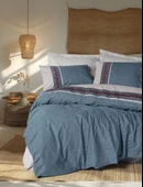 Cotton Box Folk Art Çift Kişilik Nevresim Takımı Polku Gri thumbnail 1