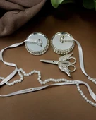 Lucea Gümüş Aynalı Yükselti ve Söz Makası Seti BEYAZ-GÜMÜŞ - 1