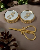 Sereno Gold Aynalı Yükselti ve Söz Makası Seti BRONZ - 1