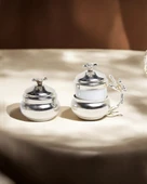 Mila Lüx Damat Kahve Fincanı ve Lokumluk  gümüş - 1