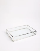 Amira Dekoratif Cam Kutu gümüş - 2