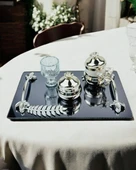 Elegance Söz Kahve Tepsisi  GRİ - 1