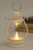 Alev Efektli LED Mum Feneri - Askı Aparatlı Pilli 16 CM, Dekoratif LED Lamba, Bahçe ve İç Mekan - 3