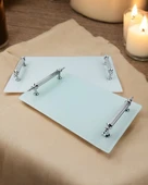 Skylar Dekoratif Söz Nişan Tepsisi   gümüş - 1