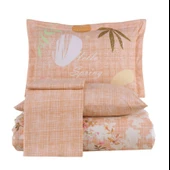 Hobby Çift Kişilik Poplin Nevresim Lily Somon thumbnail 4