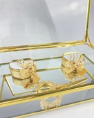 Elm Cam Kutu Söz Nişan Tepsisi  gold - 2