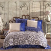 Hobby Çift Kişilik Saten Nevresim Leona Lacivert thumbnail 1