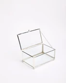 Otis Dekoratif Cam Kutu  gümüş - 1