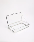 Amara Dekoratif Cam Kutu 25x14x7 gümüş - 1