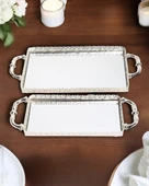 Tender Dekoratif Söz Nişan Tepsisi  gümüş - 1