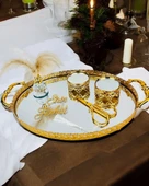 Togetherness Nişan kahve tepsisi ve Söz Tepsisi Beyaz - 2