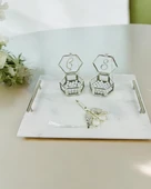 Gümüş Mermer Söz Tepsisi ve Damat Kahve Fincan Tepsisi  Kırmızı - 3