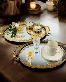 Togetherness Nişan kahve tepsisi ve Söz Tepsisi gold - 1