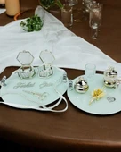 Cherish Söz Tepsisi ve Damat Kahve Fincan Tepsisi  krem - 1