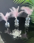 Seraph Gümüş Dekoratif Tüylük ve Lotus pudra pembe - 1