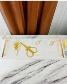 Bond Gold Söz ve Mermer Nişan Tepsisi  gold - 3