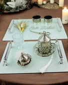 Harmonize Beyaz Söz Tepsisi ve Damat Kahve Fincanı  GRİ - 1